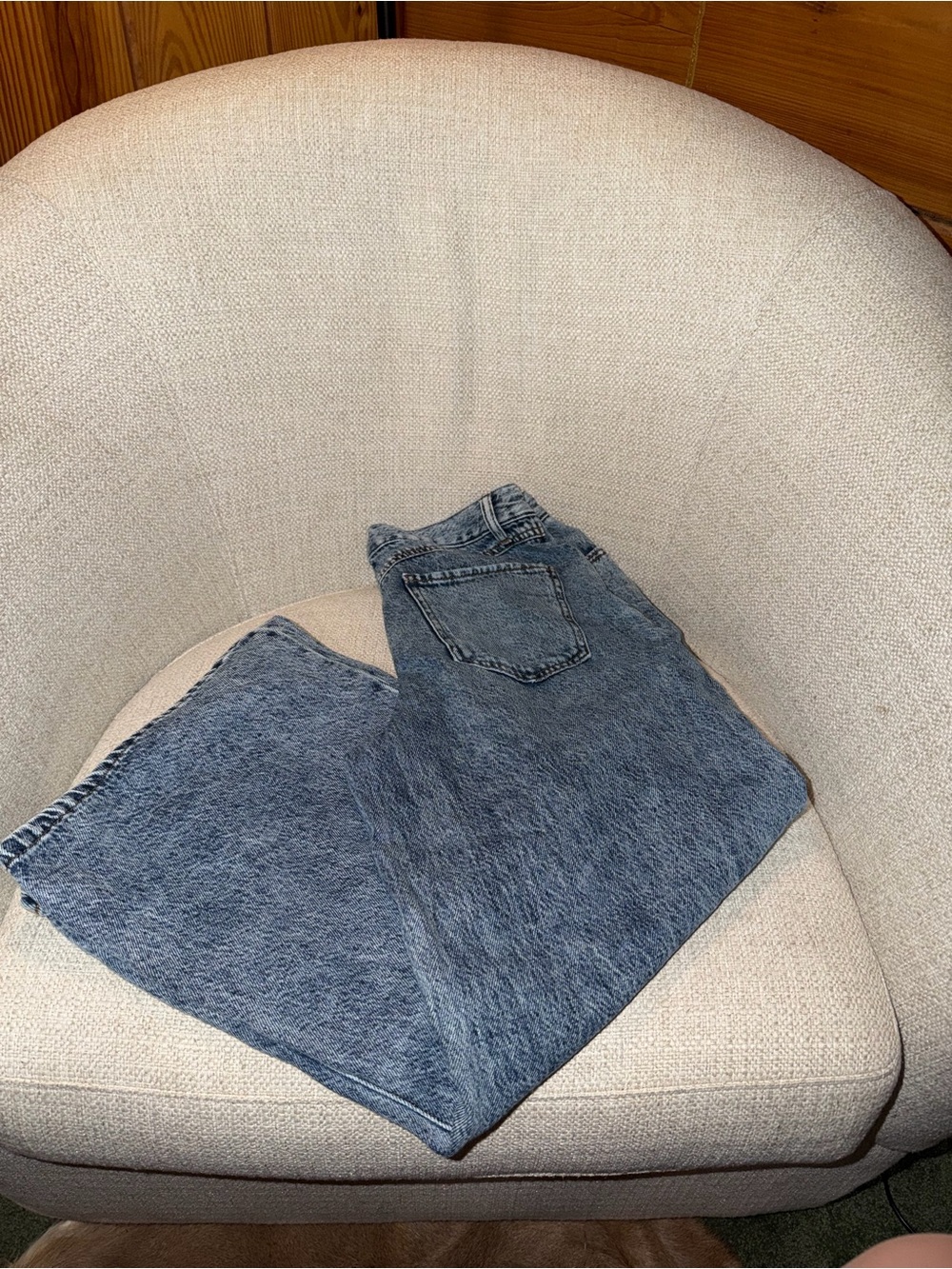 Rewash Blue Acid-Wash High-Rise Jeans